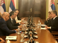 16 September 2022 The Speaker of the National Assembly of the Republic of Serbia Dr Vladimir Orlic in meeting with the Head of the Council of Europe Belgrade Office Tobias Flessenkemper